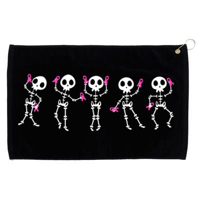 Funny Breast Cancer Awareness Dancing Halloween Skeletons Grommeted Golf Towel