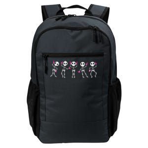 Funny Breast Cancer Awareness Dancing Halloween Skeletons Daily Commute Backpack