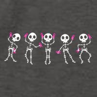 Funny Breast Cancer Awareness Dancing Halloween Skeletons Vector Backpack