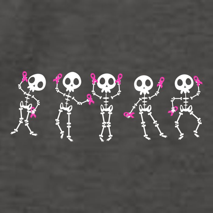 Funny Breast Cancer Awareness Dancing Halloween Skeletons Vector Backpack