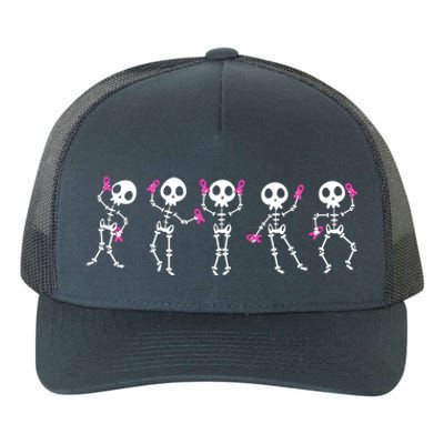 Funny Breast Cancer Awareness Dancing Halloween Skeletons Yupoong Adult 5-Panel Trucker Hat