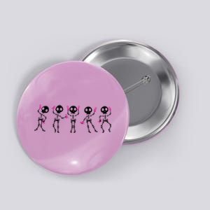 Funny Breast Cancer Awareness Dancing Halloween Skeletons Button