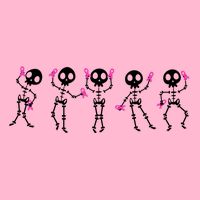Funny Breast Cancer Awareness Dancing Halloween Skeletons Button