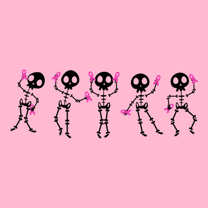 Funny Breast Cancer Awareness Dancing Halloween Skeletons Button