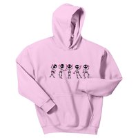 Funny Breast Cancer Awareness Dancing Halloween Skeletons Kids Hoodie