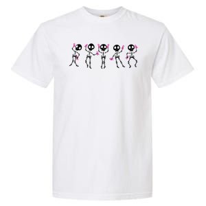 Funny Breast Cancer Awareness Dancing Halloween Skeletons Garment-Dyed Heavyweight T-Shirt