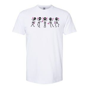 Funny Breast Cancer Awareness Dancing Halloween Skeletons Softstyle CVC T-Shirt