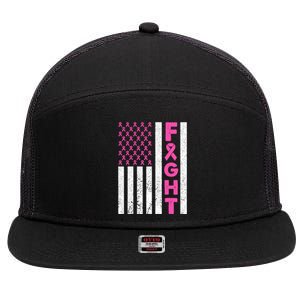 Fight Breast Cancer Breast Cancer Awareness Items 7 Panel Mesh Trucker Snapback Hat