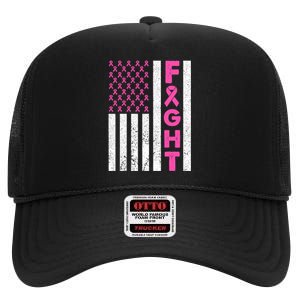 Fight Breast Cancer Breast Cancer Awareness Items High Crown Mesh Back Trucker Hat