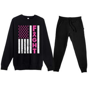 Fight Breast Cancer Breast Cancer Awareness Items Premium Crewneck Sweatsuit Set