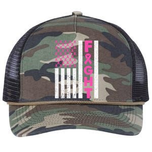 Fight Breast Cancer Breast Cancer Awareness Items Retro Rope Trucker Hat Cap