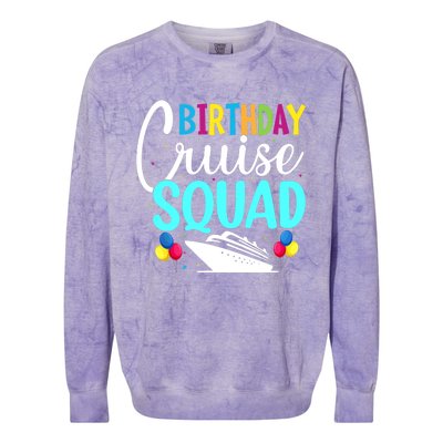 Funny Birthday Cruise Squad Cruising Ship Vacation Party Colorblast Crewneck Sweatshirt