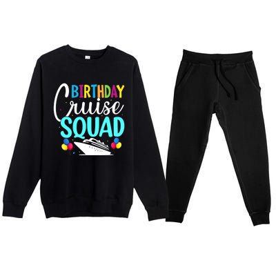 Funny Birthday Cruise Squad Cruising Ship Vacation Party Premium Crewneck Sweatsuit Set