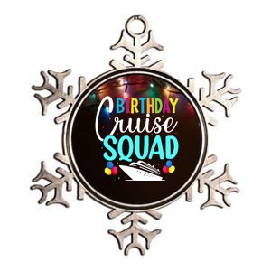 Funny Birthday Cruise Squad Cruising Ship Vacation Party Metallic Star Ornament