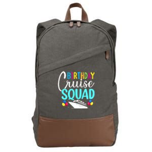 Funny Birthday Cruise Squad Cruising Ship Vacation Party Cotton Canvas Backpack