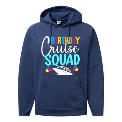 Funny Birthday Cruise Squad Cruising Ship Vacation Party Performance Fleece Hoodie