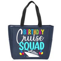 Funny Birthday Cruise Squad Cruising Ship Vacation Party Zip Tote Bag