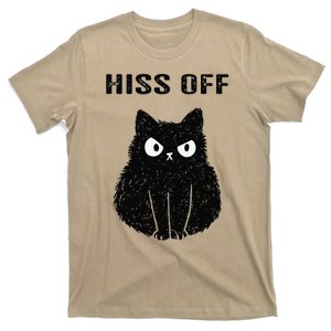 Funny Black Cat Hiss Off Meow Cat T-Shirt