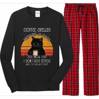 Funny Black Cat Coffee Spelled Backwards Is Eeffoc Long Sleeve Pajama Set