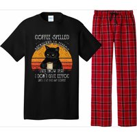 Funny Black Cat Coffee Spelled Backwards Is Eeffoc Pajama Set