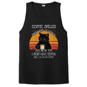 Funny Black Cat Coffee Spelled Backwards Is Eeffoc PosiCharge Competitor Tank