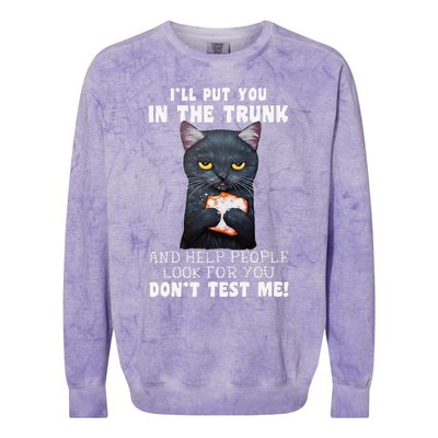 Funny Black Cat Ill Put You In The Trunk Costume Classic Colorblast Crewneck Sweatshirt