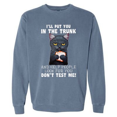 Funny Black Cat Ill Put You In The Trunk Costume Classic Garment-Dyed Sweatshirt