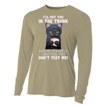 Funny Black Cat Ill Put You In The Trunk Costume Classic Cooling Performance Long Sleeve Crew