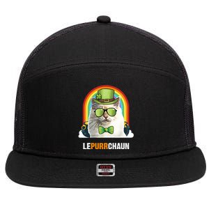 Funny Bir Cat Lepurrchaun St Patricks Day Gift 7 Panel Mesh Trucker Snapback Hat