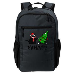 Funny Black Cat Pushing Christmas Tree Over Cat What Daily Commute Backpack