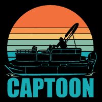 Funny Boating Captoon Pontoon Tritoon Captain Pontoon Boat Stripe Pom Pom Beanie