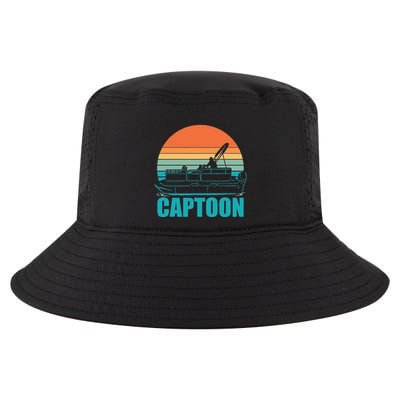 Funny Boating Captoon Pontoon Tritoon Captain Pontoon Boat Cool Comfort Performance Bucket Hat