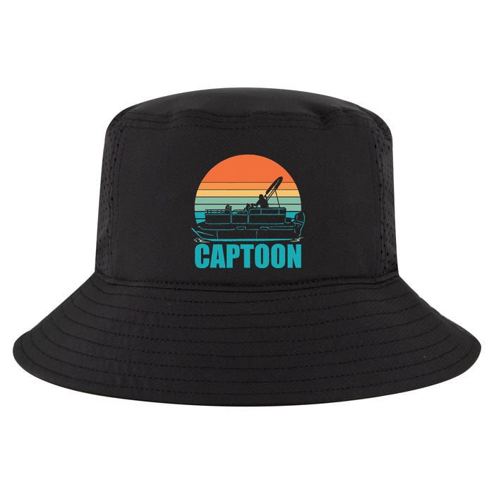 Funny Boating Captoon Pontoon Tritoon Captain Pontoon Boat Cool Comfort Performance Bucket Hat