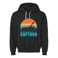 Funny Boating Captoon Pontoon Tritoon Captain Pontoon Boat Garment-Dyed Fleece Hoodie