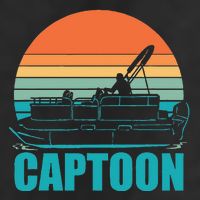 Funny Boating Captoon Pontoon Tritoon Captain Pontoon Boat Garment-Dyed Fleece Hoodie