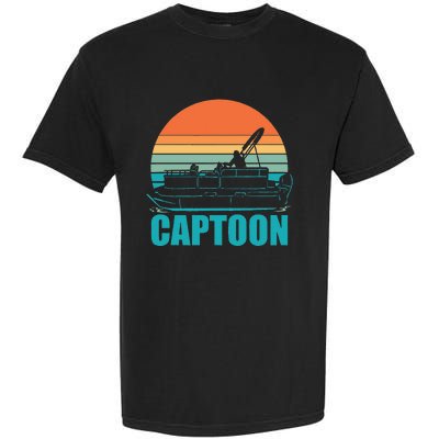 Funny Boating Captoon Pontoon Tritoon Captain Pontoon Boat Garment-Dyed Heavyweight T-Shirt