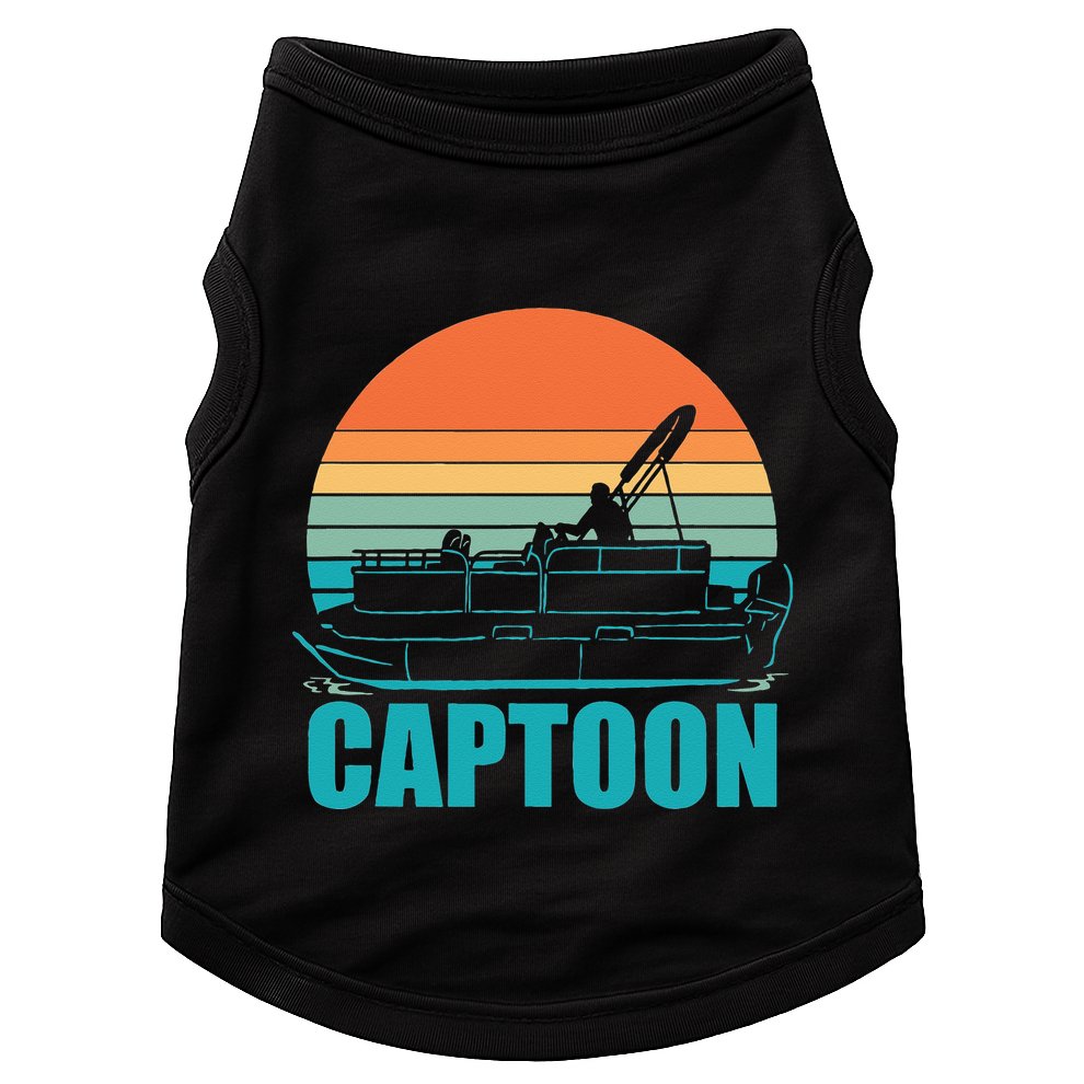 Funny Boating Captoon Pontoon Tritoon Captain Pontoon Boat Doggie Tank