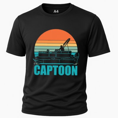 Funny Boating Captoon Pontoon Tritoon Captain Pontoon Boat Performance Shirt
