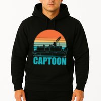 Funny Boating Captoon Pontoon Tritoon Captain Pontoon Boat Hoodie