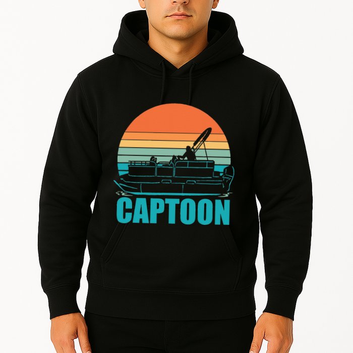 Funny Boating Captoon Pontoon Tritoon Captain Pontoon Boat Hoodie