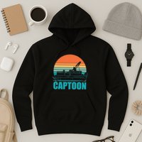 Funny Boating Captoon Pontoon Tritoon Captain Pontoon Boat Hoodie