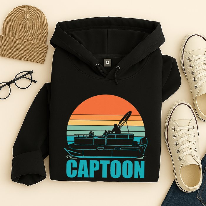 Funny Boating Captoon Pontoon Tritoon Captain Pontoon Boat Hoodie