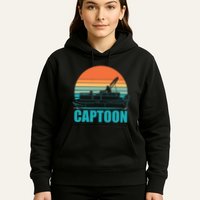 Funny Boating Captoon Pontoon Tritoon Captain Pontoon Boat Hoodie