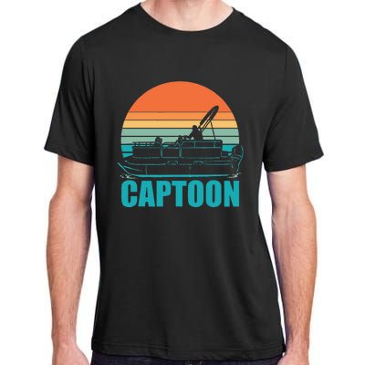 Funny Boating Captoon Pontoon Tritoon Captain Pontoon Boat Adult ChromaSoft Performance T-Shirt