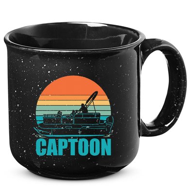 Funny Boating Captoon Pontoon Tritoon Captain Pontoon Boat 15oz Campfire Ceramic Mug