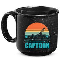 Funny Boating Captoon Pontoon Tritoon Captain Pontoon Boat 15oz Campfire Ceramic Mug