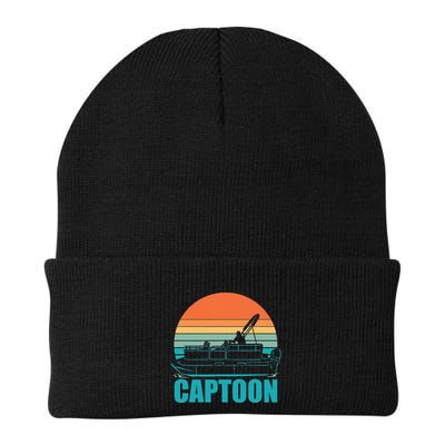 Funny Boating Captoon Pontoon Tritoon Captain Pontoon Boat Beanie