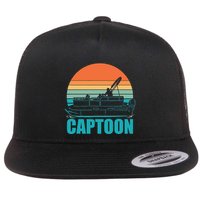 Funny Boating Captoon Pontoon Tritoon Captain Pontoon Boat Flatbill Hat