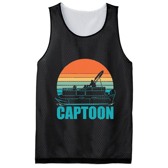 Funny Boating Captoon Pontoon Tritoon Captain Pontoon Boat Mesh Reversible Basketball Jersey Tank