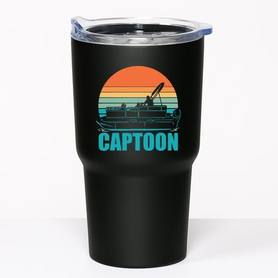 Funny Boating Captoon Pontoon Tritoon Captain Pontoon Boat Tumbler
